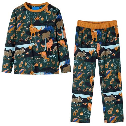 vidaXL Kinderpyjama met lange mouwen 128 donkergroen, Kinderen en Baby's, Kinderkleding | Overige, Nieuw, Verzenden