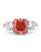 Trouwring - 14 karaat Witgoud - 4.40ct. tw. Roze Diamant