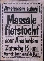 Poster over fietstocht voor een autovrij Amsterdam (Posters), Verzenden, Nieuw, Overige onderwerpen, Met lijst