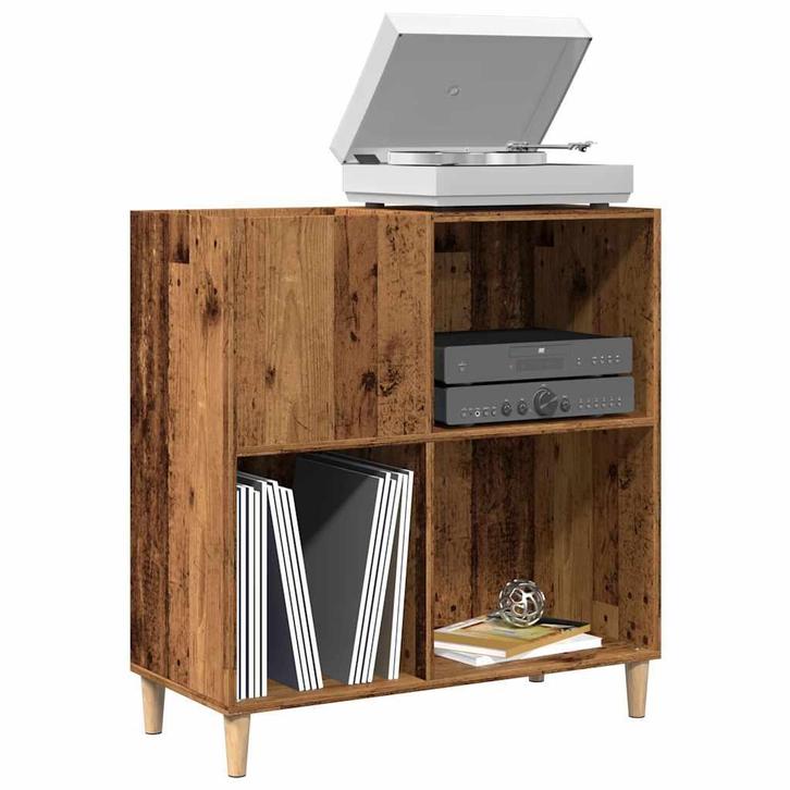 vidaXL Platenkast 84,5x38x89 cm bewerkt hout oud houtkleurig, Huis en Inrichting, Kasten | Overige, Nieuw, Verzenden