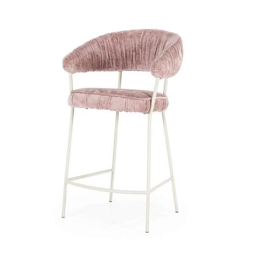 Barstoel Lizzy - Roze Femme - 96117 - barkruk/stoel, Huis en Inrichting, Stoelen, Nieuw, Stof