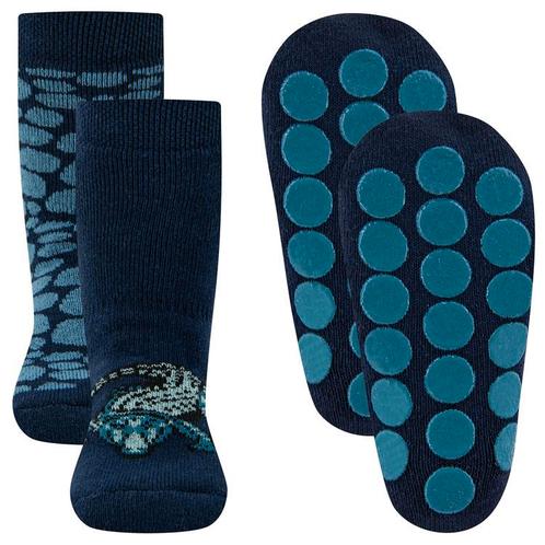 2-pack Antislipsokken Ewers - Donkerblauw met Krokodil & Don, Kinderen en Baby's, Babykleding | Schoentjes en Sokjes, Jongetje