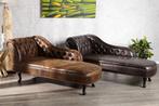 Chesterfield chaise longue 170cm antiekbruin met, Huis en Inrichting, Banken | Bankstellen, Ophalen of Verzenden, Nieuw
