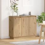 vidaXL Dressoir met LED Artisan Eiken 90x32x75 cm Gelaagd, Huis en Inrichting, Minder dan 45 cm, Verzenden, Nieuw, 70 cm of meer