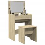 vidaXL Kaptafel met krukje 60x40x113,5 cm sonoma, Huis en Inrichting, Tafels | Kaptafels, Verzenden, Nieuw