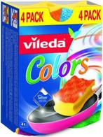 VILEDA COLORS SCHUURSPONZEN PAK 4 STUKS, Diversen, Verzenden, Nieuw
