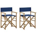 vidaXL Regisseursstoelen 2 st inklapbaar blauw bamboe en, Verzenden, Nieuw, Hout