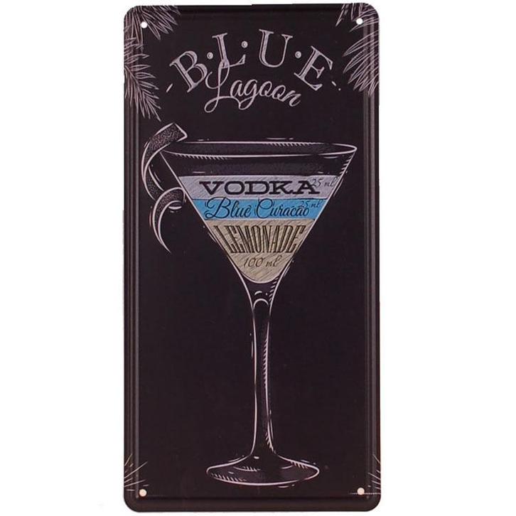 Amerikaans nummerbord - Blue Lagoon Cocktail NIEUW, Huis en Inrichting, Woonaccessoires | Tekstborden en Spreuken, Nieuw, Ophalen of Verzenden