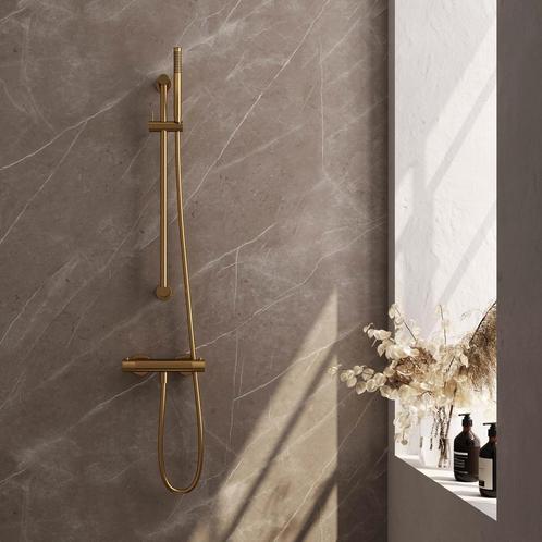 Douchekraanset Brauer Gold Carving Opbouw Met Glijstang En, Doe-het-zelf en Verbouw, Sanitair, Kraan, Nieuw, Ophalen of Verzenden