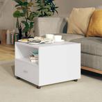 vidaXL Salontafel 55x55x40 cm bewerkt hout wit, Huis en Inrichting, Tafels | Salontafels, 50 tot 100 cm, Verzenden, Nieuw, 50 tot 100 cm