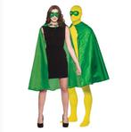 Groene superhelden cape met masker, Verzenden, Nieuw, Feestartikel