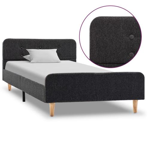 vidaXL Bedframe jute donkergrijs 90x200 cm, Huis en Inrichting, Slaapkamer | Bedden, 90 cm, 200 cm, Grijs, Eenpersoons, Nieuw