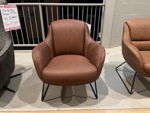 Fauteuil Givano leer bruin  50% Extra korting stoel leder, Huis en Inrichting, Fauteuils, 75 tot 100 cm, 75 tot 100 cm, Nieuw