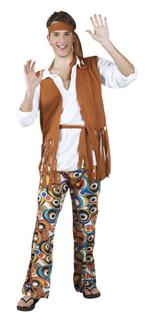 Flower Power Hippie Kostuum Heren Maat M-L | Nieuw!, Nieuw, Verzenden