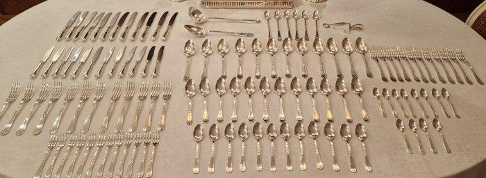 Bestekset voor 12 personen (104) - Verzilverd - Bestek met, Antiek en Kunst, Antiek | Meubels | Tafels