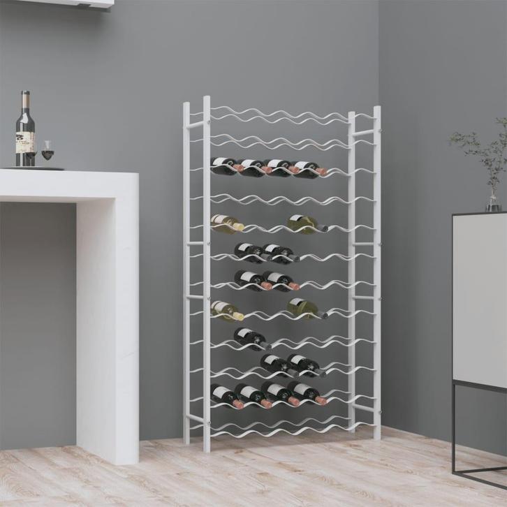 vidaXL Wijnrek voor 72 flessen metaal wit, Huis en Inrichting, Woonaccessoires | Wijnrekken, Nieuw, Verzenden