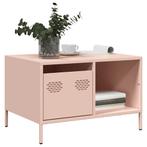 vidaXL Salontafel 68,5x50x43,5 cm koudgewalst staal roze, Huis en Inrichting, Tafels | Salontafels, 50 tot 100 cm, Verzenden, Nieuw