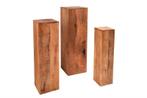 Design decoratieve zuilenset van 3 MAKASSAR 80cm mangohout, Huis en Inrichting, Woonaccessoires | Wandplanken en Boekenplanken