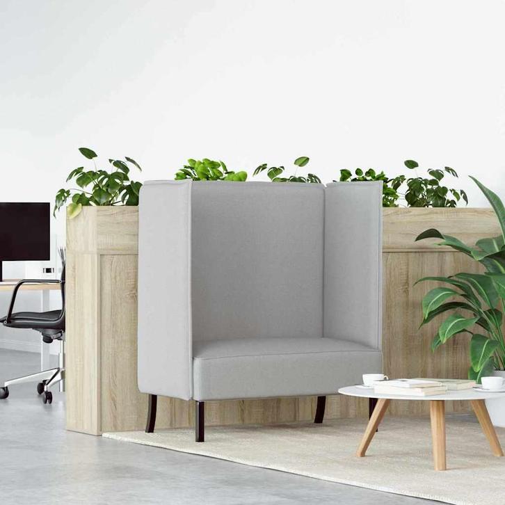 vidaXL Hoge Rug Bank Wolken grijs 109 x 56 x 121 cm Stof, Huis en Inrichting, Banken | Bankstellen, Nieuw, Minder dan 150 cm, Stof