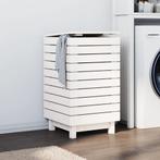 vidaXL Wasmand 44x44x76 cm massief grenenhout wit, Verzenden, Nieuw