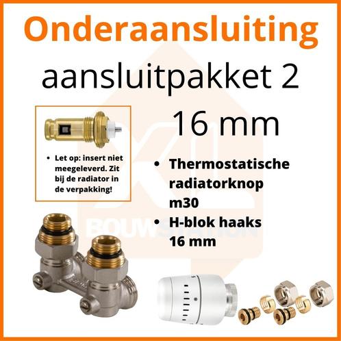 Eco 8 Thermostatisch aansluitpakket 2 t.b.v. 16 mm buis, Doe-het-zelf en Verbouw, Verwarming en Radiatoren, Radiator, Nieuw, Hoog rendement (Hr)
