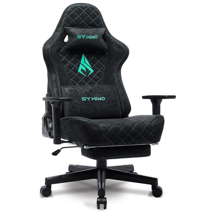 SYMINO Vintage PU lederen ergonomische gamingstoel. Zwart, Huis en Inrichting, Overige Huis en Inrichting, Nieuw, Verzenden