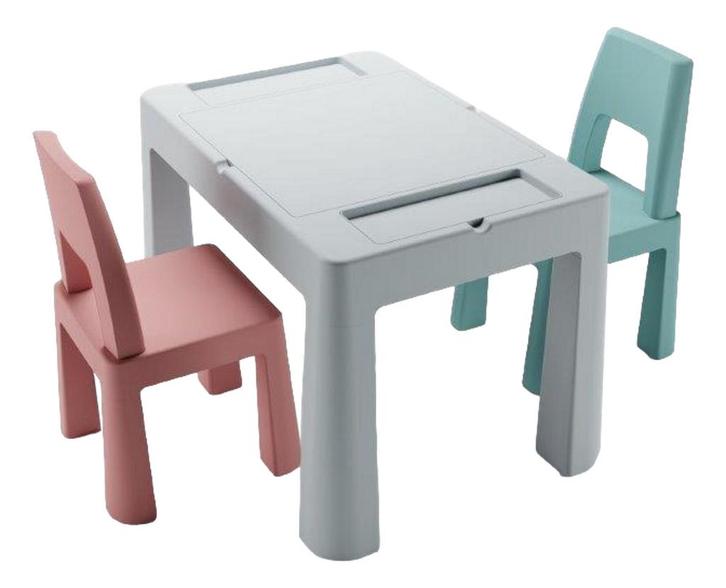 Teggi Grey/Old Rose/Turquoise Multifun 3-in-1 Tafel met Twee, Kinderen en Baby's, Kinderkamer | Tafels en Stoelen, Nieuw, Verzenden