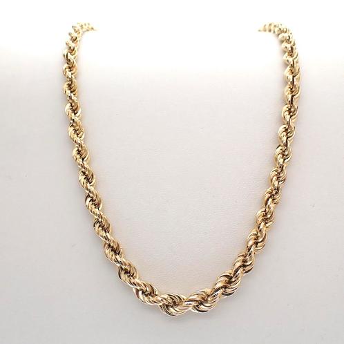 Gouden gedraaide collier | 46 cm (schakelketting, ketting), Sieraden, Tassen en Uiterlijk, Kettingen, Overige kleuren, Gebruikt