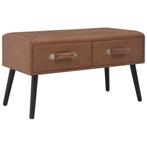 vidaXL Salontafel 80x40x46 cm kunstleer donkerbruin, Huis en Inrichting, Tafels | Salontafels, Overige materialen, 50 tot 100 cm