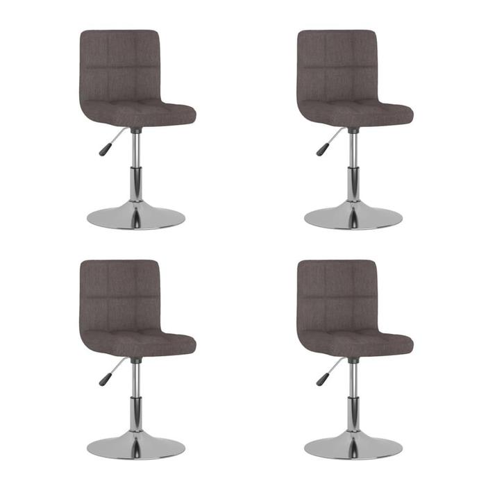 vidaXL Eetkamerstoelen 4 st draaibaar stof taupe, Huis en Inrichting, Stoelen, Nieuw, Verzenden