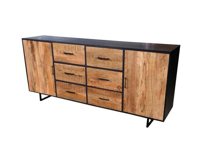 Dressoir Kate Mangohout | 200 cm, Huis en Inrichting, Kasten | Dressoirs, Nieuw, Ophalen of Verzenden