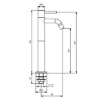 Fonteinkraan Plieger Napoli Hoog 28.4cm Geborsteld Chroom, Ophalen of Verzenden, Nieuw