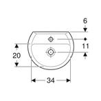 Fontein Geberit Bastia 40x33 cm Rond met Kraangat met, Ophalen of Verzenden, Nieuw