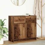 vidaXL Dressoir met lade 80x34x76 cm spaanplaat oud hout, Verzenden, Nieuw, Overige houtsoorten