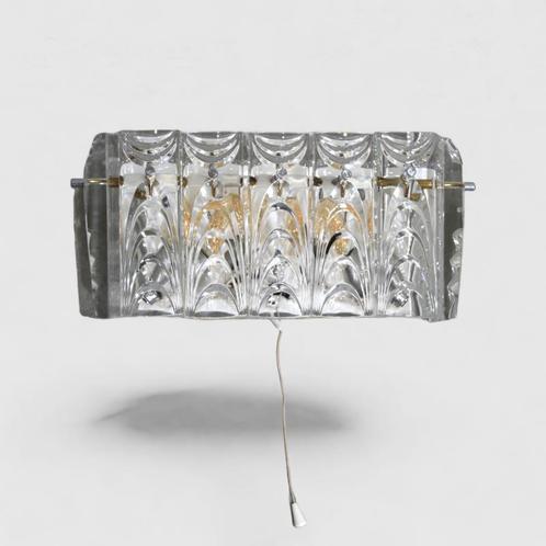GERESERVEERD Vintage Italiaanse wandlamp - kristal, jaren 60, Huis en Inrichting, Lampen | Wandlampen