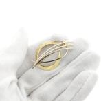Vintage bicolor dynamische broche (gouden broche, goud), Sieraden, Tassen en Uiterlijk, Broches, Ophalen of Verzenden, Gebruikt