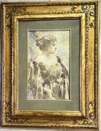 Luigi Conconi (1852-1917 - Profilo di Giovane donna, Antiek en Kunst, Kunst | Schilderijen | Klassiek