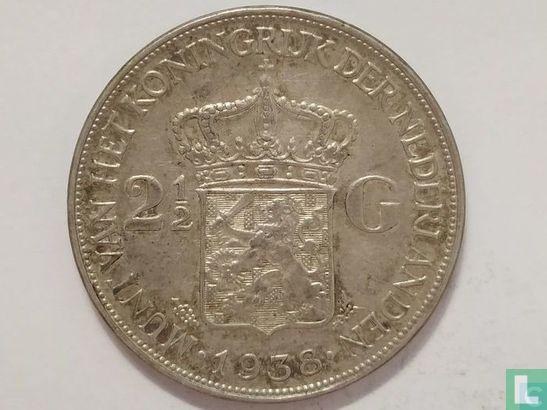 Nederland 2½ gulden 1938 (type 2) (munten), Postzegels en Munten, Munten | Nederland, Losse munt, Goud, Zilver, Verzenden