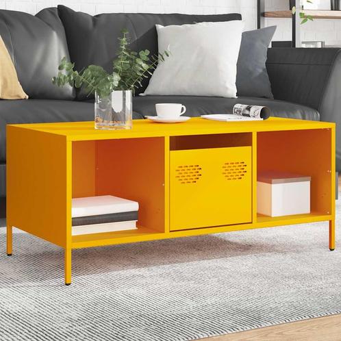 vidaXL Salontafel 101,5x50x43,5 cm koudgewalst staal, Huis en Inrichting, Tafels | Salontafels, 100 tot 150 cm, Nieuw, Metaal