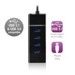 Ewent | Hub | 4-Poorts | USB 3.0 | Blok | Zwart, Computers en Software, USB Sticks, Verzenden, Nieuw