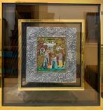 Icoon - Opdracht van Maria in de tempel - Verzilverd, Glas -, Antiek en Kunst