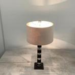 Klassieke Dorische zuiltafellamp, hout / zilver, Ophalen of Verzenden, Gebruikt