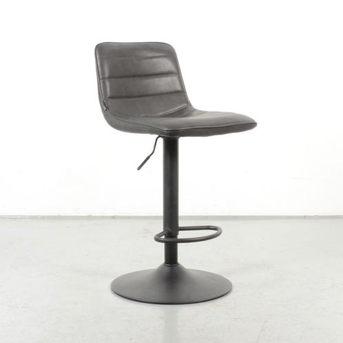 Barkruk Kumla, antraciet leder, draaibaar onderstel, Huis en Inrichting, Stoelen, Ophalen of Verzenden