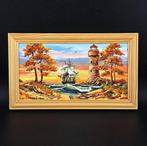 Vuurtoren & Zeilboot – Baltic AMBER schilderij op canvas met