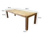 Krista dining tuintafel 260x100xH77,5 cm - poten 10 cm teak, Ophalen of Verzenden, Nieuw, Teakhout