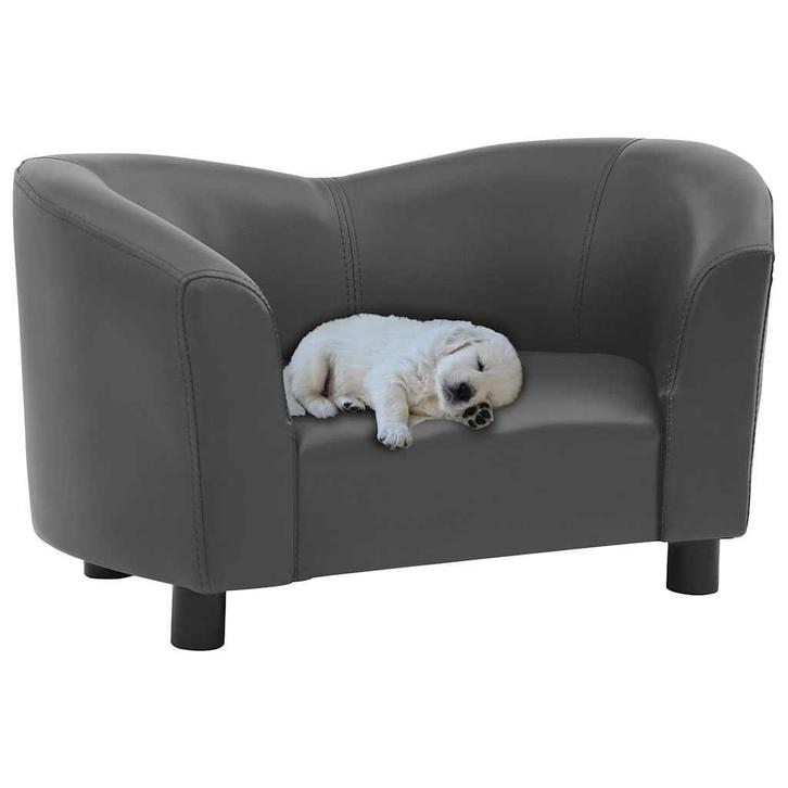 vidaXL Hondenbank 67x41x39 cm kunstleer grijs, Dieren en Toebehoren, Honden-accessoires, Nieuw, Verzenden