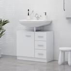 vidaXL Wastafelkast 63x30x54 cm bewerkt hout wit, Huis en Inrichting, Verzenden, Nieuw, Minder dan 100 cm