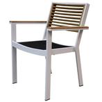 York dining tuinstoel met armleuning aluminium wit teak, Tuin en Terras, Tuinstoelen, Ophalen of Verzenden, Nieuw