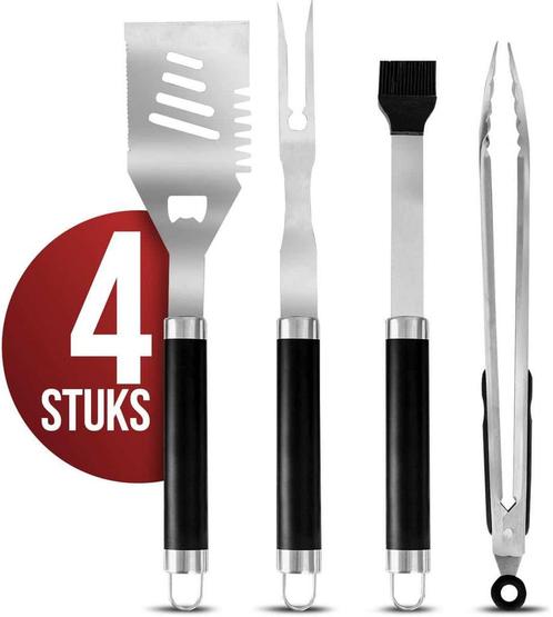 Lugia BBQ Accesoires Set - 4 delig - Barbecue Tang, Spatel,, Tuin en Terras, Barbecue-accessoires, Nieuw, Ophalen of Verzenden