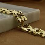 Gouden Bismarck schakelarmband; 19,5 cm, Ophalen of Verzenden, Gebruikt, Overige kleuren, Goud